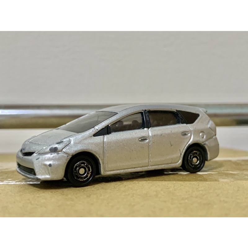 Tomica Toyota Prius a模型小汽車 銀 戰損