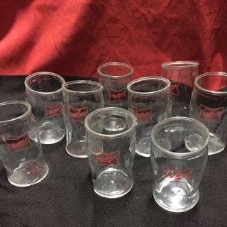 早期臺灣 美樂啤酒特殊造型玻璃杯 (9個一起售不拆賣）古早味/收藏 懷舊復古 老件