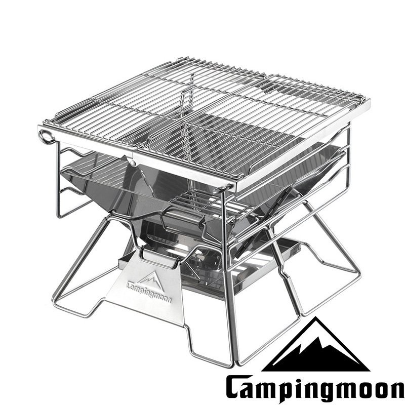 特價【Campingmoon】MT-2 輕便型燒烤爐/焚火台 21-00009 不鏽鋼 柴爐 戶外 露營 烤肉架 燒烤