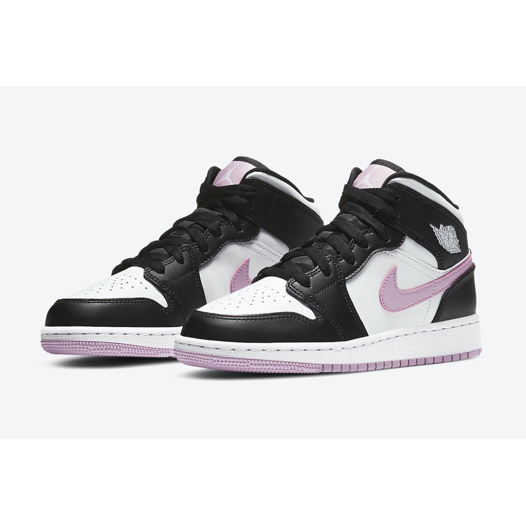 Nike Air Jordan 1 Mid “Arctic Pink” (GS) 黑白粉 粉熊貓 555112-103