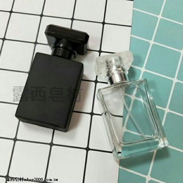【露西皂材】30ML玻璃香水瓶 (黑色、透明) 玻璃噴瓶 香水玻璃瓶