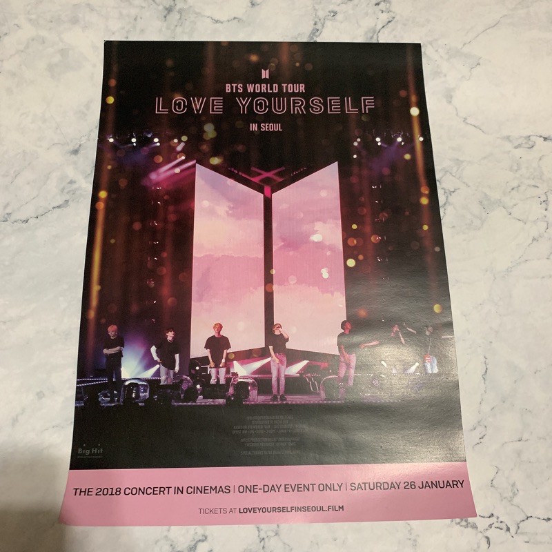 防彈少年團 電影 海報 2018 BTS WORLD TOUR LOVE YOURSELF IN SEOUL LY