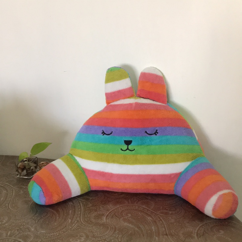 54cm 彩虹兔兔椅子 沙發 背靠枕 靠墊 抱枕（二手）