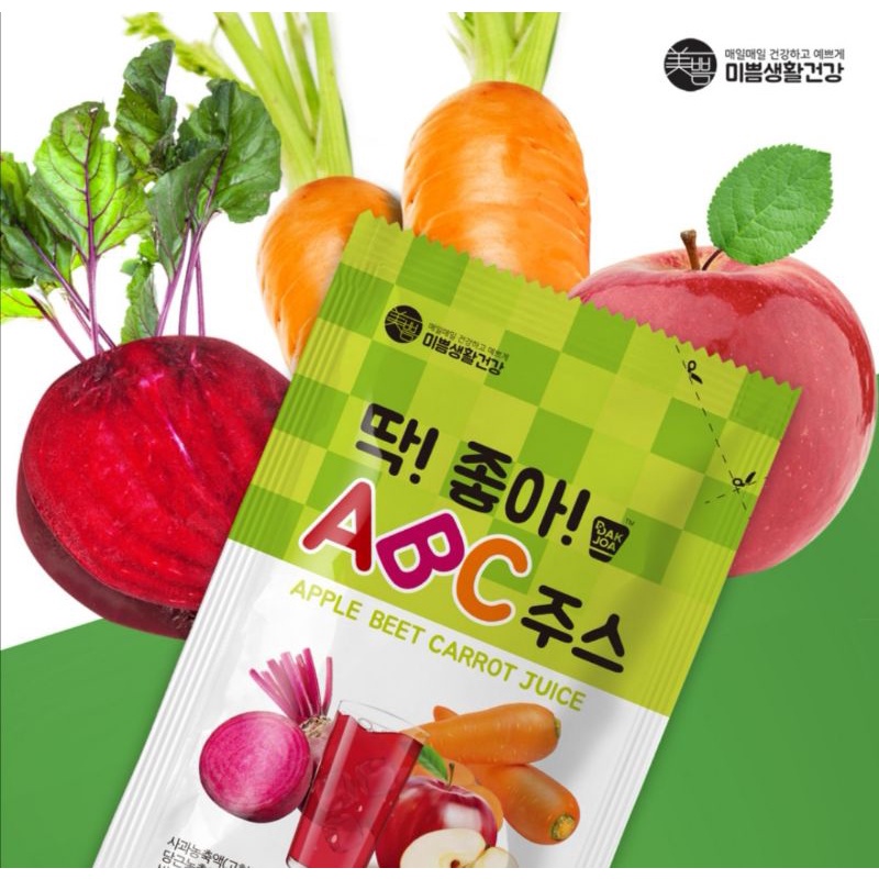 【𝐊𝐀𝐓𝐄購】🇰🇷韓國 美好生活ABC果汁 蔬果飲 100ml /包 蘋果+紅蘿蔔+甜菜根 真空便利包