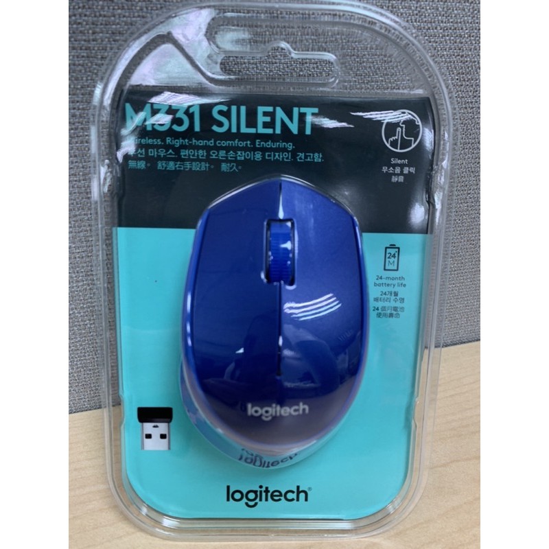 羅技 M331 Logitech 無線滑鼠 靜音滑鼠 SilentPlus 藍色全新只有一個 羅技無線滑鼠 羅技靜音滑鼠