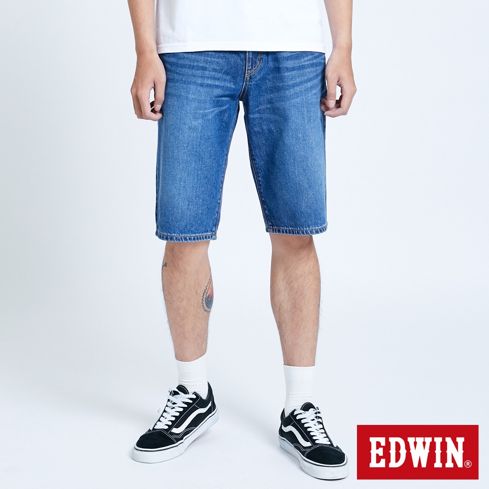 EDWIN 加大碼503仿舊五袋牛仔短褲(中古藍)-男款