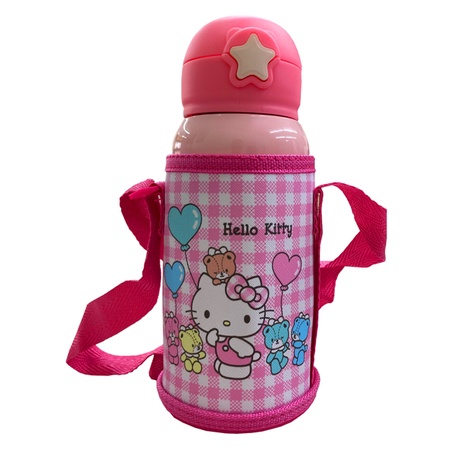 Hellokitty保溫杯 女童吸管水杯 不鏽鋼雙蓋水壺 兒童寶寶水杯防摔杯