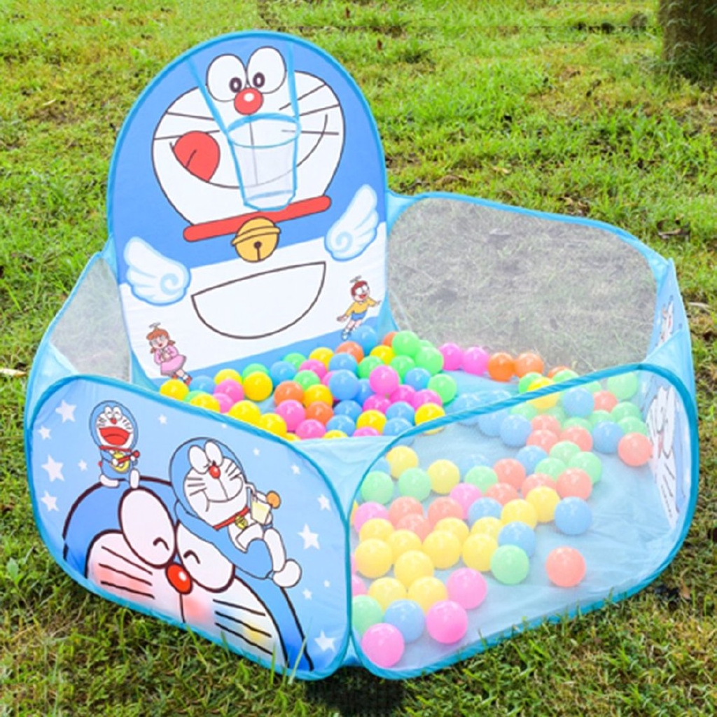 海洋球池儿童帐篷 儿童投籃球池 1.2米嬰兒卡通投籃海洋球池 藍色叮噹貓 兒童帳篷遊戲玩具屋 室內折疊 小孩戶外