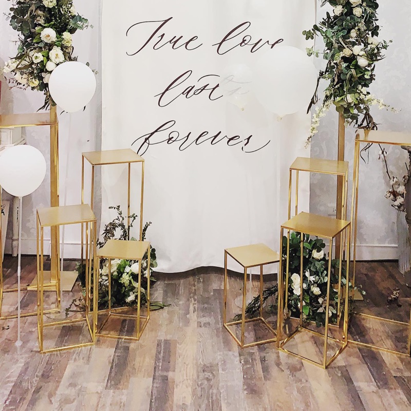 1 2am美學佈置 電鍍金色鐵藝花柱 花架 架子 租借 蝦皮購物