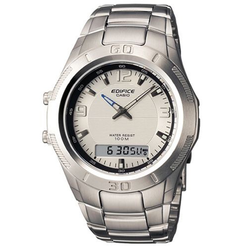【CASIO】EDIFICE 簡約編織紋路造型雙顯錶(EF-125D-7A)正版宏崑公司貨