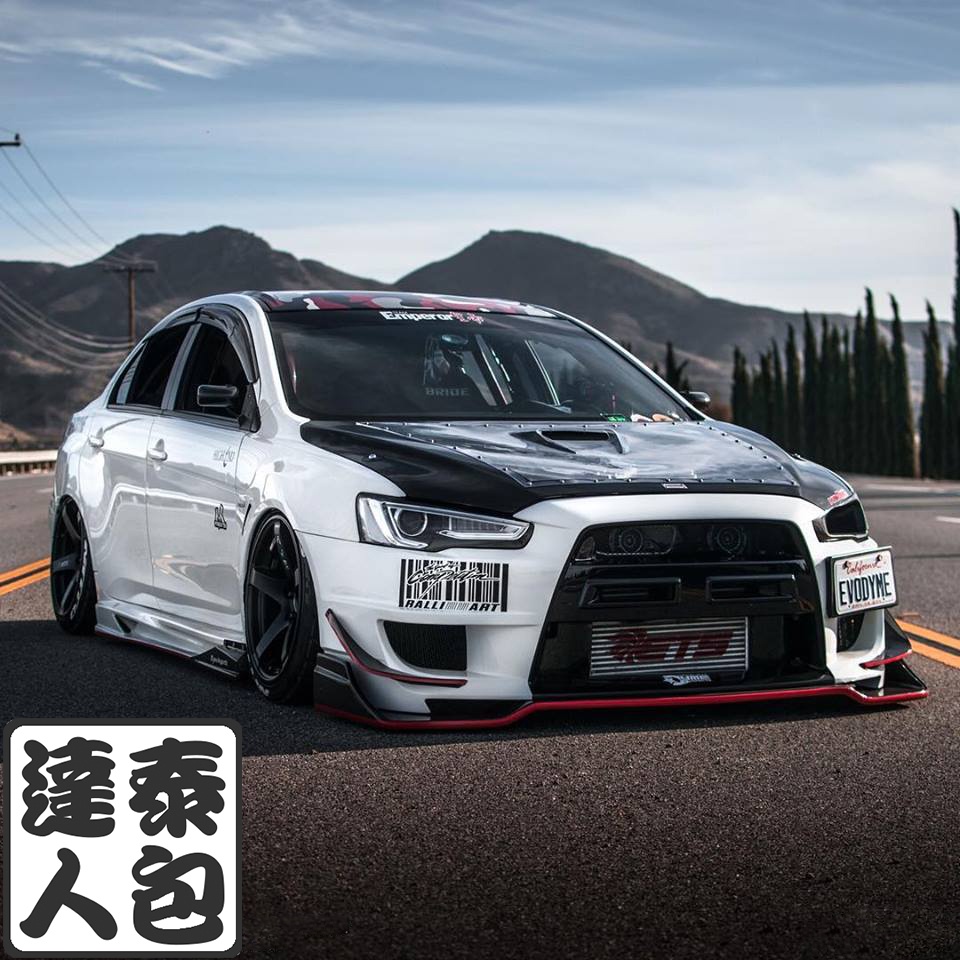 『泰包達人』三菱 Lancer IO Fortis EVO X EVO 10 透明 卡夢 Carbon 引擎蓋 下巴