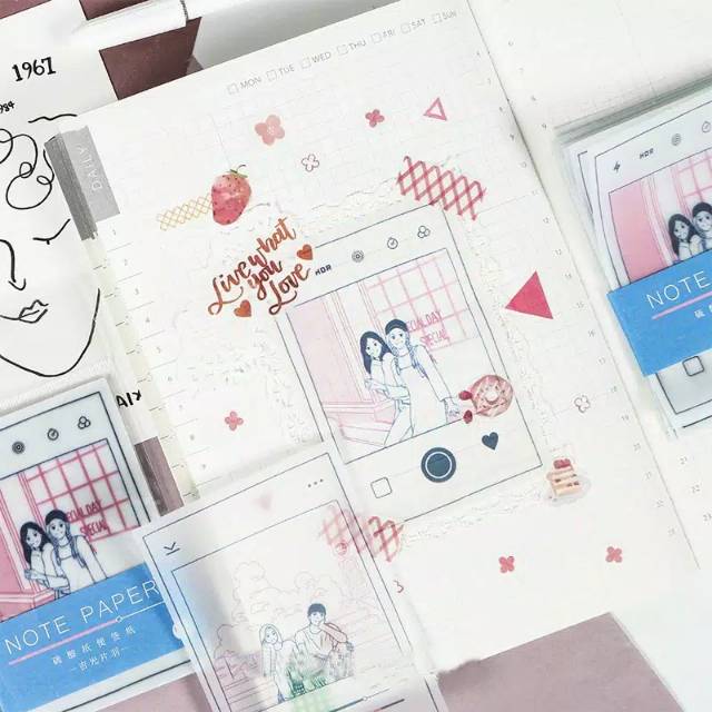 30 張便條紙和紙 DIY 日記 instagram 圖案