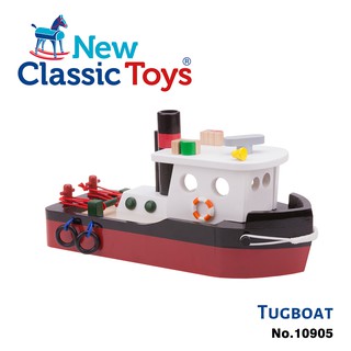 荷蘭New Classic Toys 貨櫃系列-貨櫃拖船玩具 10905 /木製玩具/家家酒玩具