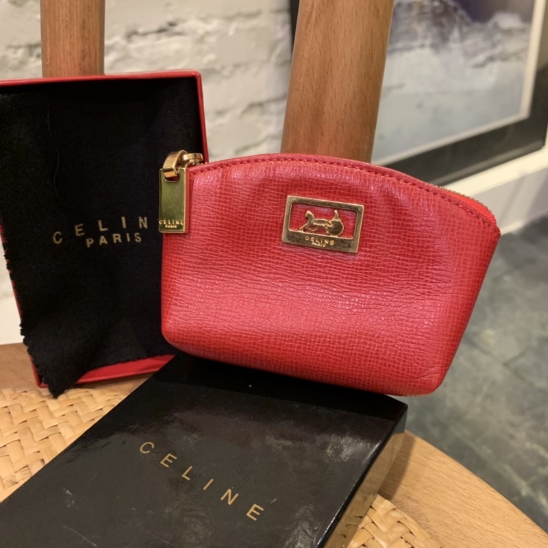 優惠！celine vintage稀有款馬車logo零錢包［二手］