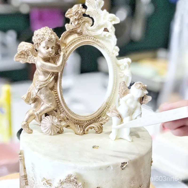 (台灣發貨）蛋糕模具-棒棒糖模具-硅膠模具-烘焙工具天使相框翻糖硅膠模具歐式鏡框巧克力創意磨diy蛋糕裝飾邊框花紋 0y