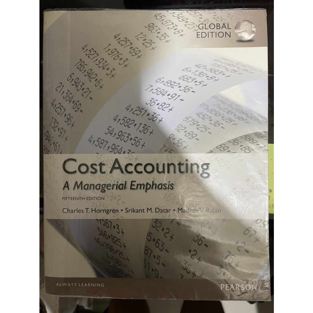 【有書套】Cost Accounting A Managerial Emphasis (15版) 會計學 成本會計