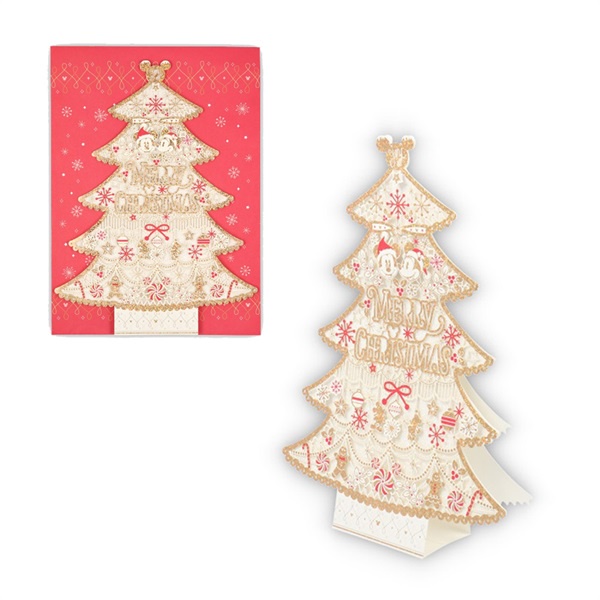 【莫莫日貨】全新 hallmark 日本原裝進口 正版 迪士尼 米奇米妮 立體聖誕樹造型 聖誕卡 聖誕卡片 80142