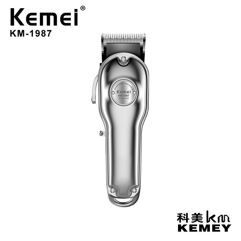 KEMEI 科美專業電動全金屬理髮器無繩修剪器男士銀色理髮機理髮師 KM-1987