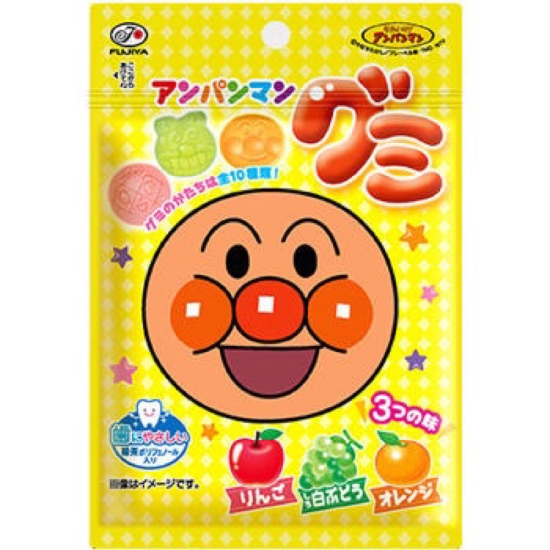 日本 不二家 FUJIYA 麵包超人 綜合水果軟糖蘋果&amp;白葡萄&amp;橘子風味 夾鏈袋裝