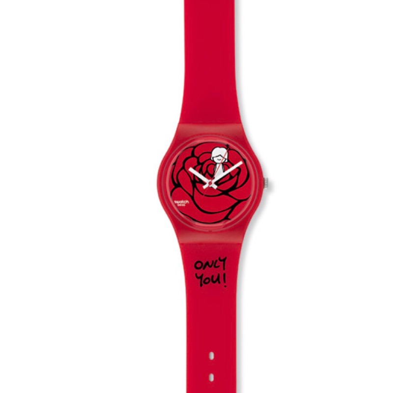 Swatch 玫瑰手錶 紅色 only you