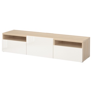 北歐風格經典IKEA宜家BESTÅ電視櫃含櫃腳附抽屜收納櫃抽屜櫃層櫃/白拼橡木紋/180x42/二手八成新/特$5500