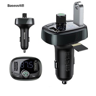 【蝦皮直營特選】Baseus 倍思車載MP3藍芽充電器 T貓頭車用FM發射器 免持通話 雙USB車充