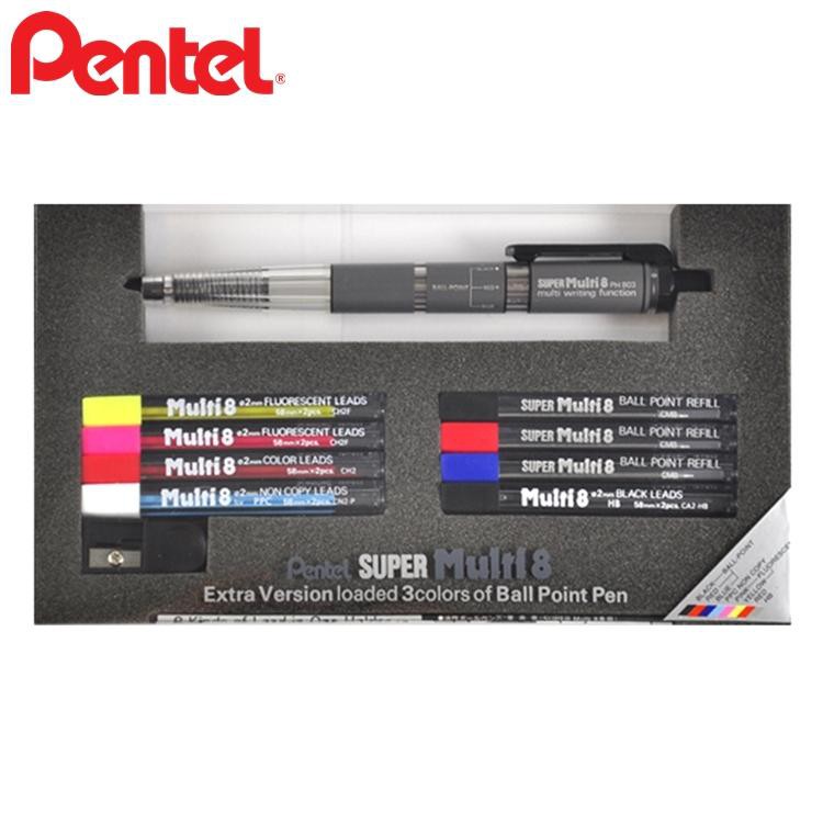 飛龍 PENTEL Super Multi8 機能筆組 2mm 八色鉛筆 PH803ST 複合式原子筆【金玉堂文具】
