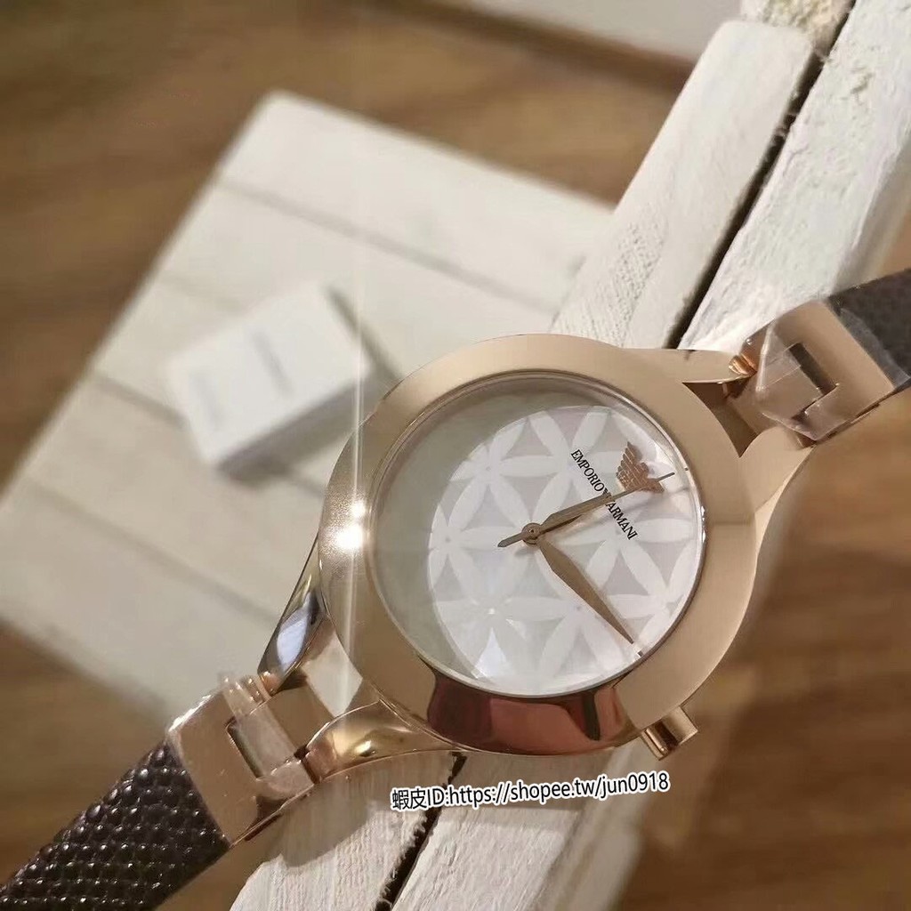 美國直郵Armani阿曼尼手錶個性真皮錶帶女款時尚白面小錶盤石英錶休閒女腕錶AR7431 | 蝦皮購物