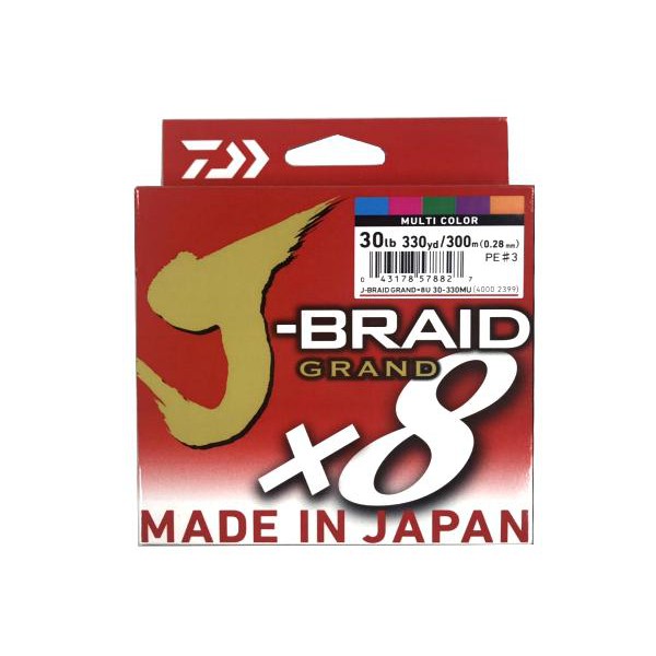 南寮釣具~DAIWA 日本製 J-BRAID X8 300m 五色  PE線