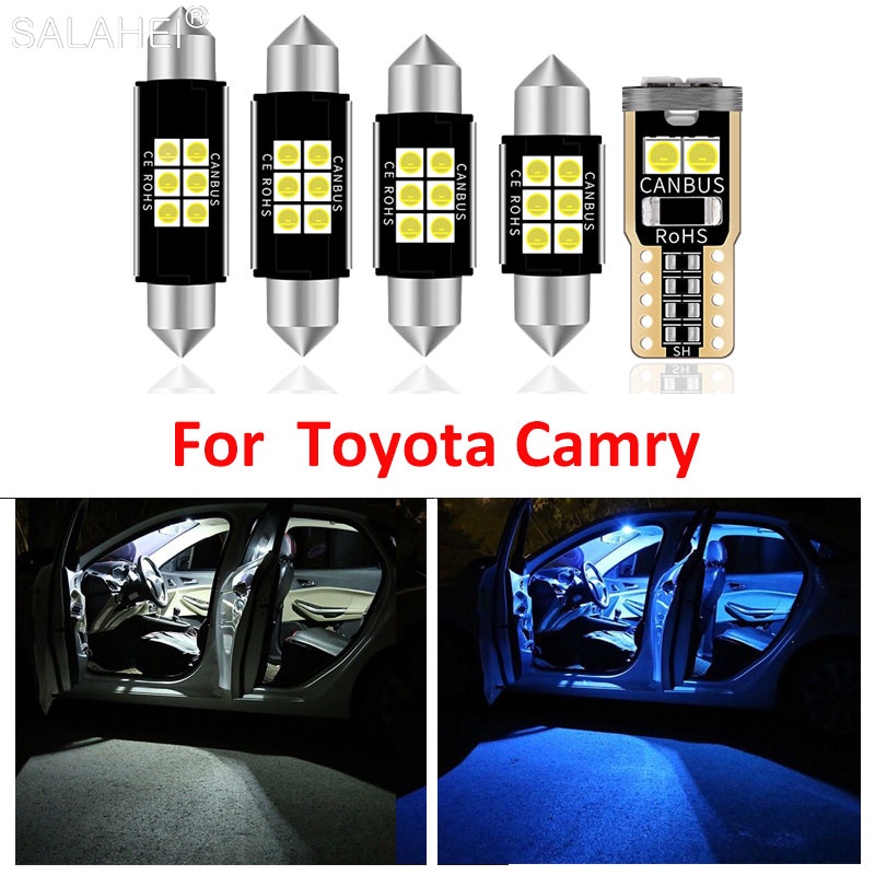 CAMRY 2007-2013 年豐田凱美瑞汽車室內地圖圓頂牌照行李箱燈配件的 10 件裝汽車內飾 LED 燈泡套件