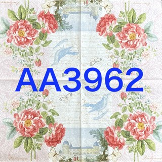 波弟彩繪拼貼/木器/蝶古巴特餐巾紙/AA3962/美麗玫瑰花//
