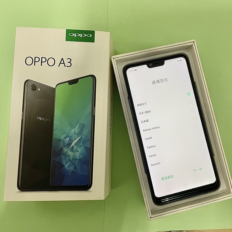 [二手］oppo a3手機藍銀色 9.9成新 128G 雙sim卡 盒裝 保護殼