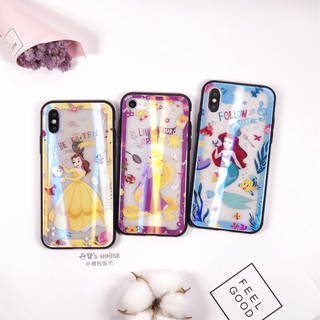 公主鐳射玻璃殼 適用 iPhone 6 Plus iPhone 8 Plus iPhoneXR XS Max SE2