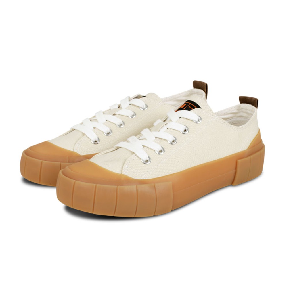 BOX&COX 韓國 米白色厚底帆布鞋 餅乾鞋