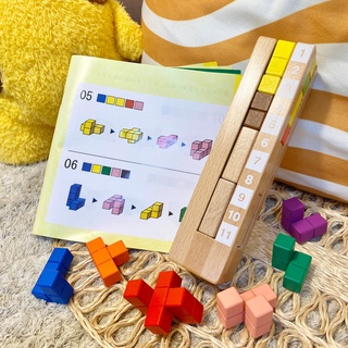 【益智教具】河神幼兒教育玩具。智力拼搭方塊育腦塔