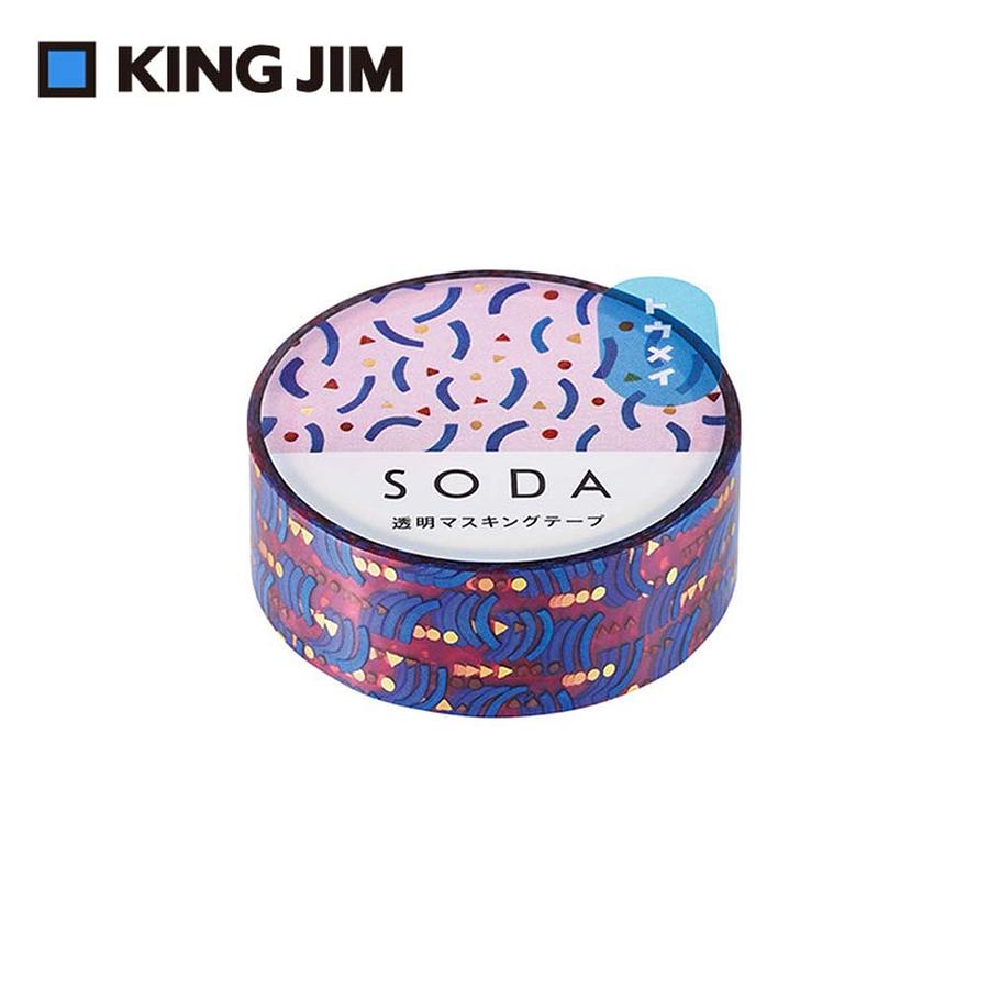 KING JIM Hitotoki Soda透明PET卷狀膠帶/ 箔押款/ 15MM/ 圖案/ CMTH15-002 eslite誠品