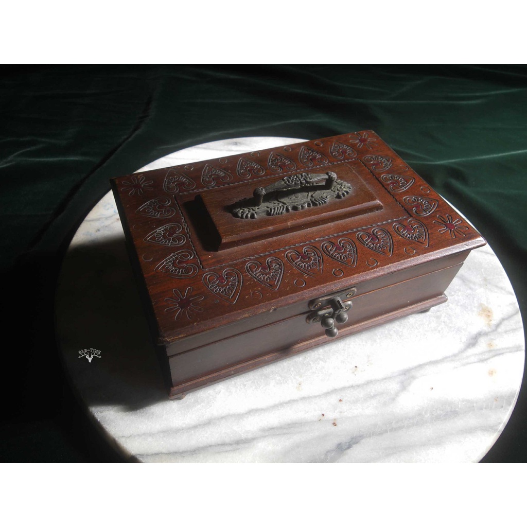【老時光】早期台灣製木製音樂珠寶盒