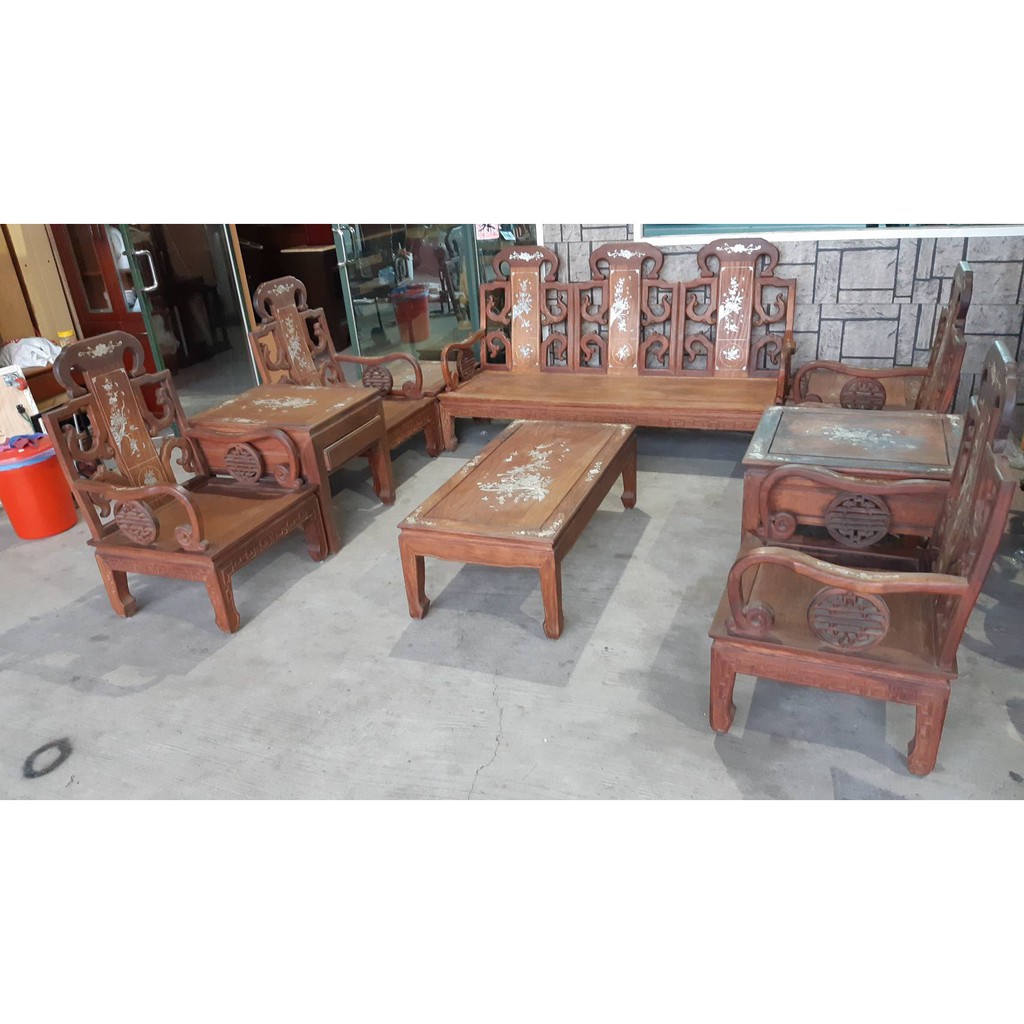 台南二手家具收購圓夢二手家具台南二手家具早期老件大陸頂級花梨木實木鑲貝戰國10件組 蝦皮購物