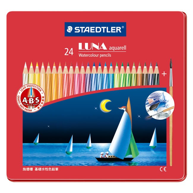 【筆倉】 施德樓 STAEDTLER LUNA MS137 C24 水性色鉛筆24色 (鐵盒裝)