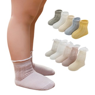 5雙入-兒童襪寶寶短襪花邊鏤空薄棉網眼襪 雪倫小舖