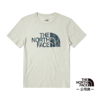 【美國 The North Face】女款 FlashDry短袖圓領吸濕排汗衣/特價85折/米白 N_ 5B13-11P