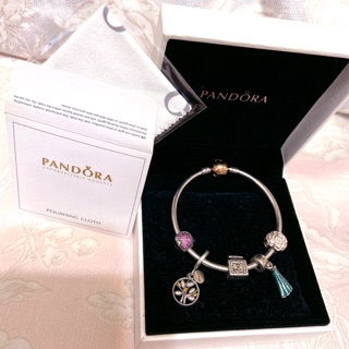 Pandora 潘朵拉 玫瑰金扣夾手環 手鍊 硬環 串珠 迪士尼Elea禮服 紅鑽愛心 家庭樹 香水盒 粉紅玫瑰花