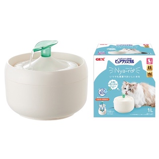 米可多寵物精品 GEX 57575 貓奴啾咪型淨水飲水器 昭和白1L 貓用飲水器
