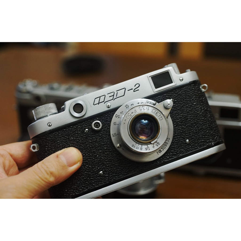 【售】品相不錯FED-2俄國  Leica Copy單眼疊影50mm F3.5 L39縮頭鏡頭 一機一鏡