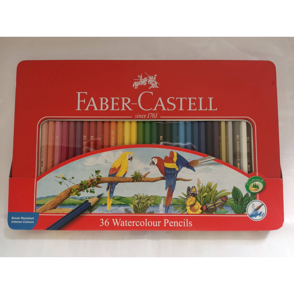 德國 FABER-CASTELL輝伯 紅盒 水性色鉛筆 精緻鐵盒-36色