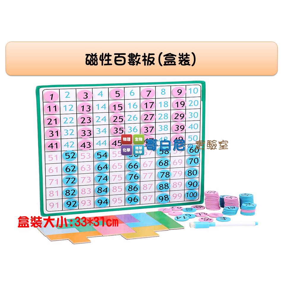 哥白尼的實驗室/數學教具/磁性百數板(盒裝)/磁性白板/面積概念 數數 四則運算 幼兒教具 邏輯推理 | 蝦皮購物