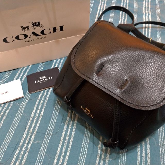 高雄 COACH 可愛經典款 真皮皮革 正品 貨號:F59819 背包/側肩包/後背包