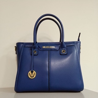 【肆隻熊】Milano Moda 牛皮托特包 側背包 手提包 真皮 深藍