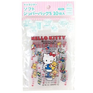日本 三麗鷗 Hello Kitty 夾鏈 收納袋 -S- 10入/包