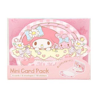 《Sanrio》美樂蒂立體紙雕造型迷你卡片組(格子花籃)